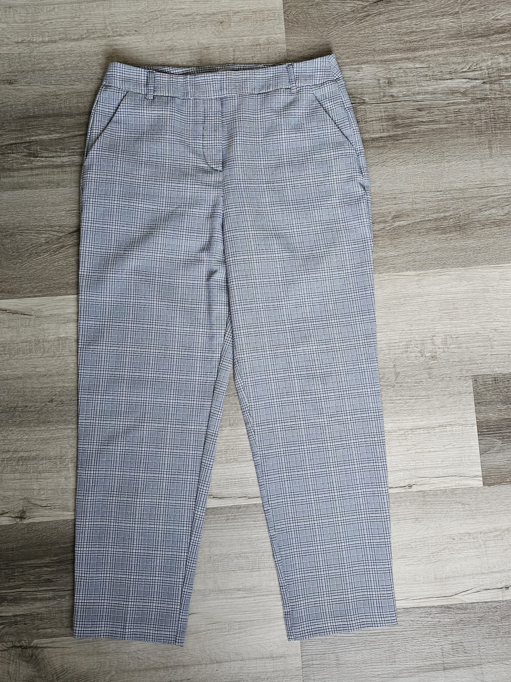 ASOS Gray Plaid Tailored Ankle Trousers